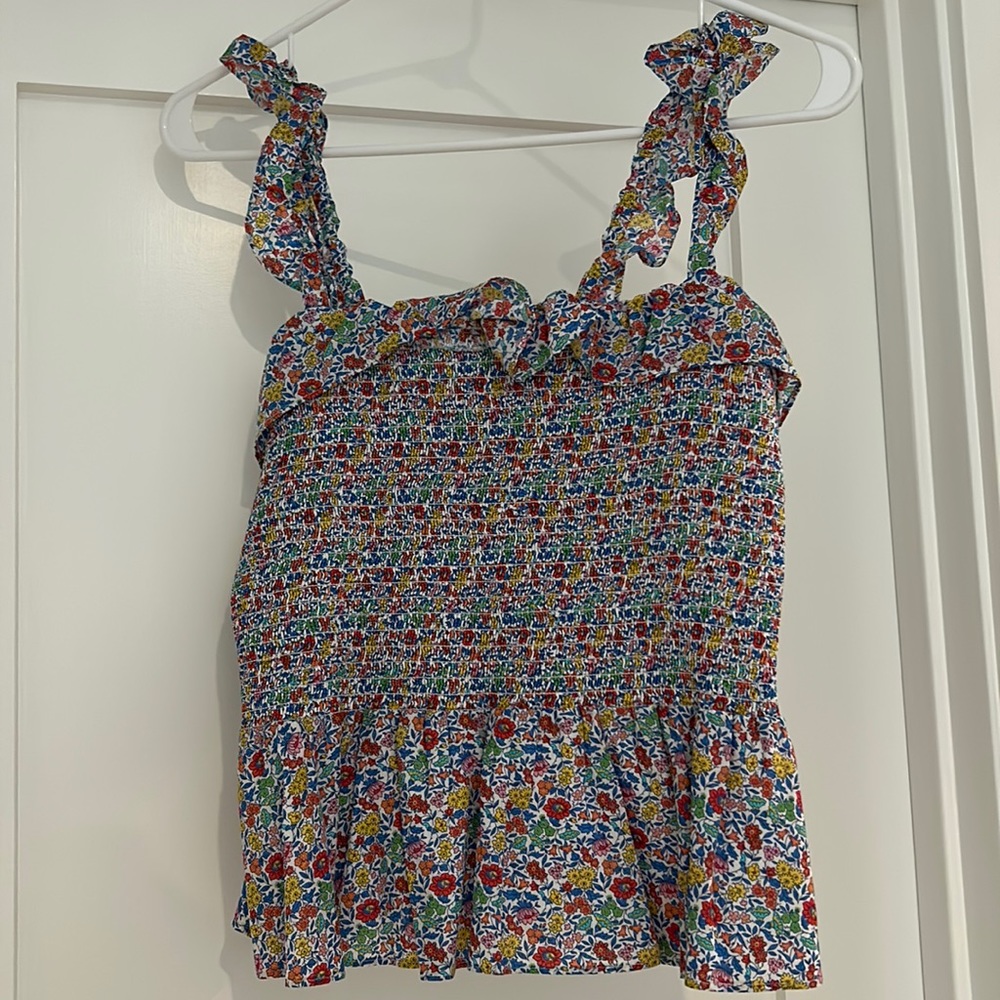 JCrew Smocked Top